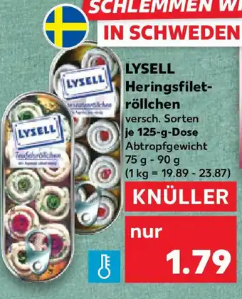Kaufland LYSELL Heringsfilet- röllchen Angebot