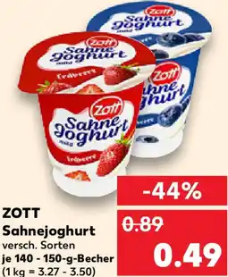 Kaufland ZOTT Sahnejoghurt Angebot