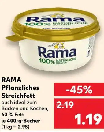 Kaufland RAMA Pflanzliches Streichfett Angebot
