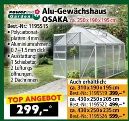 Norma Alu-Gewächshaus OSAKA ca. 250 x 190 x 195 cm Angebot