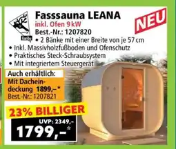 Norma Fasssauna LEANA inkl. Ofen 9kW Angebot