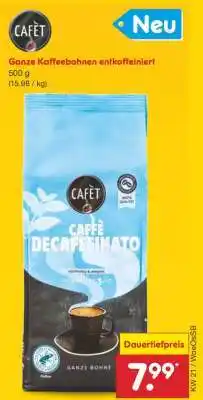 Netto Marken-Discount Ganze Kaffeebohnen entkoffeiniert Angebot