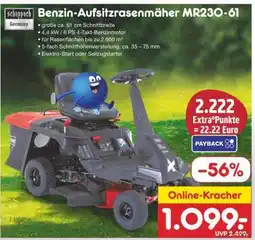 Netto Marken-Discount Benzin-Aufsitzrasenmäher MR230-61 Angebot