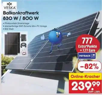 Netto Marken-Discount Balkonkraftwerk 830 W / 800 W Angebot