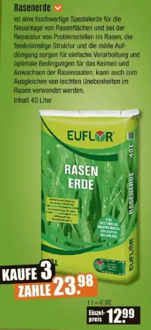 V Baumarkt EUFLOR Rasenerde Angebot