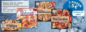 Klaas und Kock Wagner oder Dr. Oetker Steinofen Pizza, Pizzies, Flammkuchen oder Pizza Ristorante 280-410g Angebot