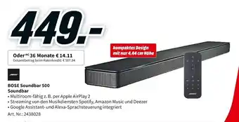 MediaMarkt Bose Soundbar 500 Angebot