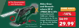 Kaufland Akku-Gras- und Strauch- schere 20 V PAGS 20-Li A1 Angebot