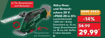 Kaufland Akku-Gras- und Strauch- schere 20 V PAGS 20-Li A1 Angebot