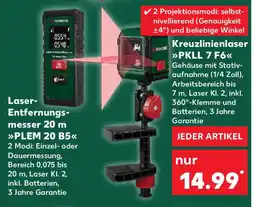 Kaufland Laser- Entfernungs- messer 20 m PLEM 20 B5- Kreuzlinienlaser PKLL 7 F6 Angebot