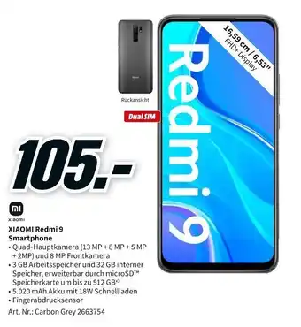 MediaMarkt Xiaomi Redmi 9 Smartphone Angebot