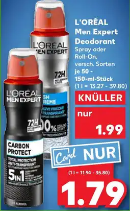 Kaufland L'ORÉAL Men Expert Deodorant Angebot