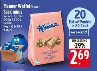 E-Center Manner Waffeln oder Sack minis Angebot