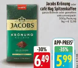 E-Center Jacobs Krönung oder café Hag Spitzenkaffee Angebot