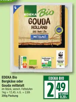 Edeka EDEKA Bio Bergkäse oder Gouda mittelalt Angebot