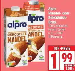 Edeka Alpro Mandel- oder Kokosnuss- Drink Angebot