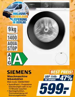 Expert Siemens waschmaschine wg44g2z40 Angebot