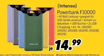 MEDIMAX Intenso powerbank f10000 Angebot