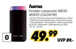 MEDIMAX Hama portabler lautsprecher 188230 mob.bt-ls glow pro Angebot