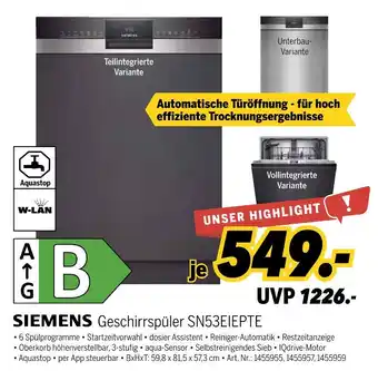 MEDIMAX Siemens geschirrspüler Angebot