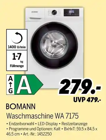 MEDIMAX Bomann waschmaschine wa 7175 Angebot