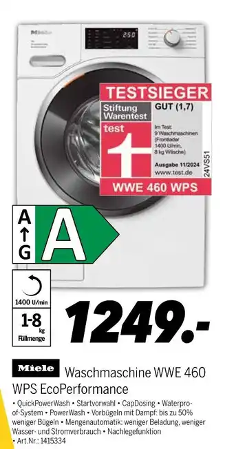 MEDIMAX Miele waschmaschine wwe 460 wps ecoperformance Angebot