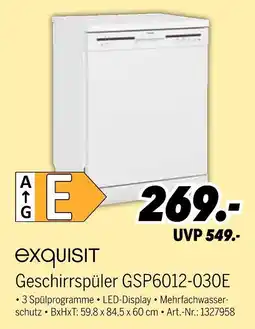 MEDIMAX Exquisit geschirrspüler gsp6012-030e Angebot