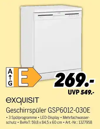 MEDIMAX Exquisit geschirrspüler gsp6012-030e Angebot