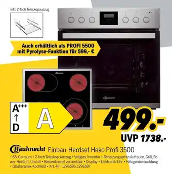 MEDIMAX Bauknecht einbau-herdset heko profi 3500 Angebot