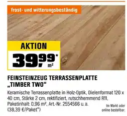 OBI Feinsteinzeug terrassenplatte „timber two“ Angebot