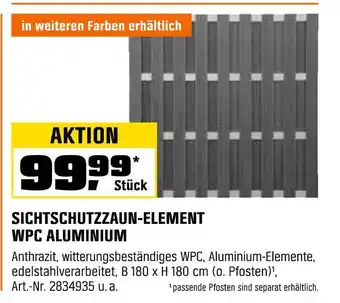 OBI Sichtschutzzaun-element wpc aluminium Angebot