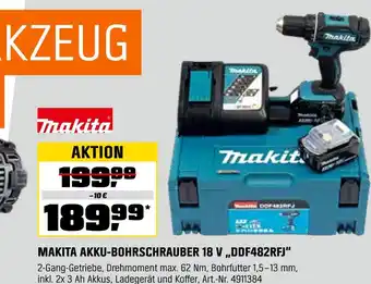 OBI Makita akku-bohrschrauber 18 v „ddf482rfj“ Angebot