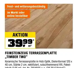 OBI Feinsteinzeug terrassenplatte „timber two“ Angebot
