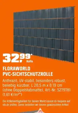 OBI Floraworld pvc-sichtschutzrolle Angebot