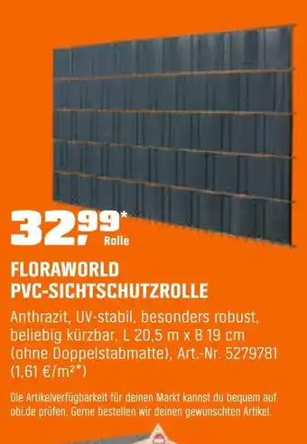 OBI Floraworld pvc-sichtschutzrolle Angebot