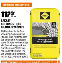 OBI Sakret bettungs- und drainagemörtel Angebot