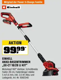 OBI Einhell akku-rasentrimmer ge-ct 18/28 li kit Angebot