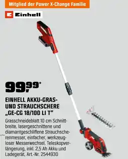 OBI Einhell akku-gras- und strauchschere ge-cg 18/100 li t Angebot