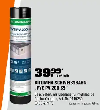 OBI Bitumenbahn bitumen-schweissbahn „pye pv 200 s5“ Angebot