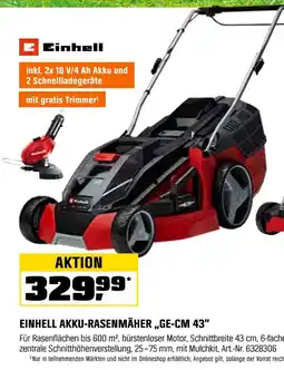 OBI Einhell akku-rasenmäher „ge-cm 43“ Angebot