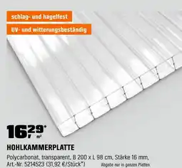 OBI Hohlkammerplatte Angebot