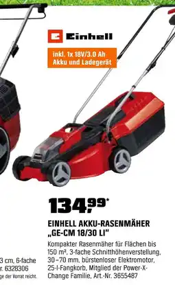 OBI Einhell akku-rasenmäher „ge-cm 18/30 li“ Angebot