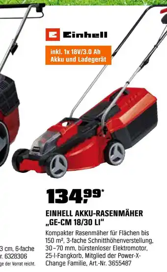 OBI Einhell akku-rasenmäher „ge-cm 18/30 li“ Angebot