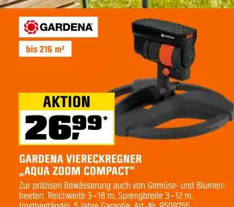 OBI Gardena viereckregner aqua zoom compact Angebot