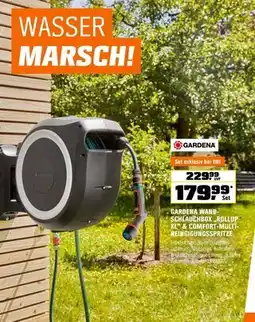 OBI Gardena schlauchbox „rollup xl“ & comfort-multi-reingigungsspritze Angebot