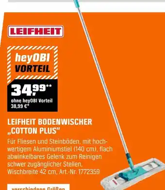 OBI Leifheit leifheit bodenwischer cotton plus Angebot