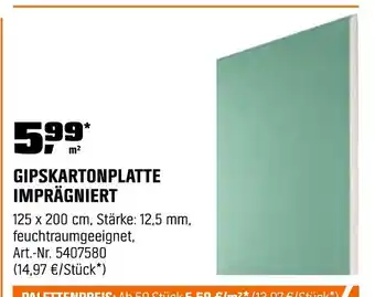 OBI Gipskartonplatte imprägniert Angebot