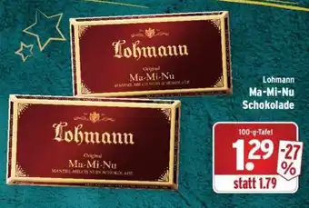 Wasgau Lohmann Ma Mi Nu Schokolade 100g Angebot