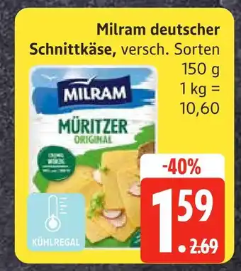 Edeka Milram deutscher schnittkäse Angebot