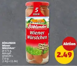 PENNY BÖKLUNDER Wiener Würstchen Angebot